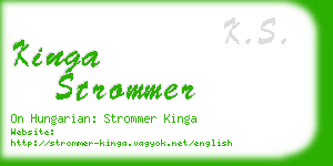 kinga strommer business card